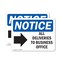 Signmission All Deliveries To Business Office, 14 in W x Rectangle, Plastic OS-2PACK-NS-P-1014-L-10095 - alternate 1